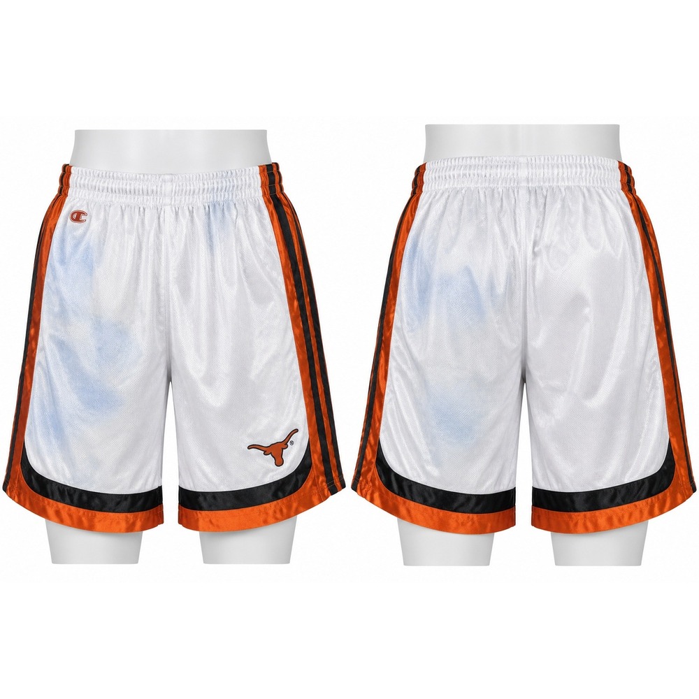 Colosseum Texas Longhorns Mens Basketball Shorts White Orange Large KHBS1465W